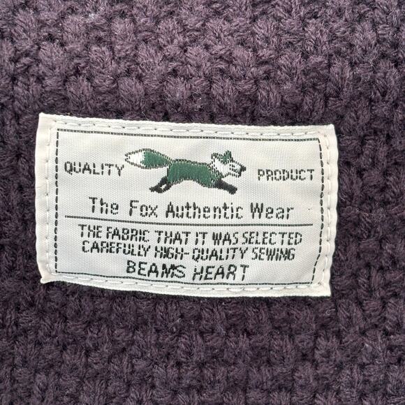 BEAMS HEART Oversized Collared Preppy Polo Sweater in Navy Blue SZ S - Picture 6 of 10